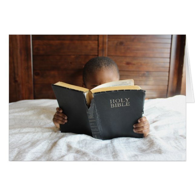 Niño leyendo la Santa Biblia (Anverso (Horizontal))