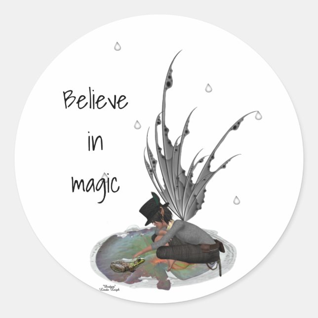 Niño Llueve Hada Con Pegatinas De Rana (Anverso)