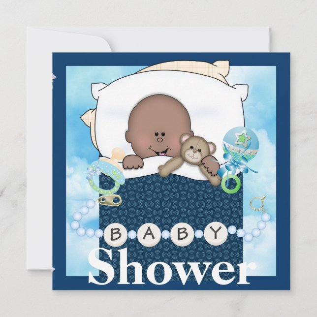 NIÑO MUESTRA INVITACIÓN AFRICANA AMERICANA (Anverso)