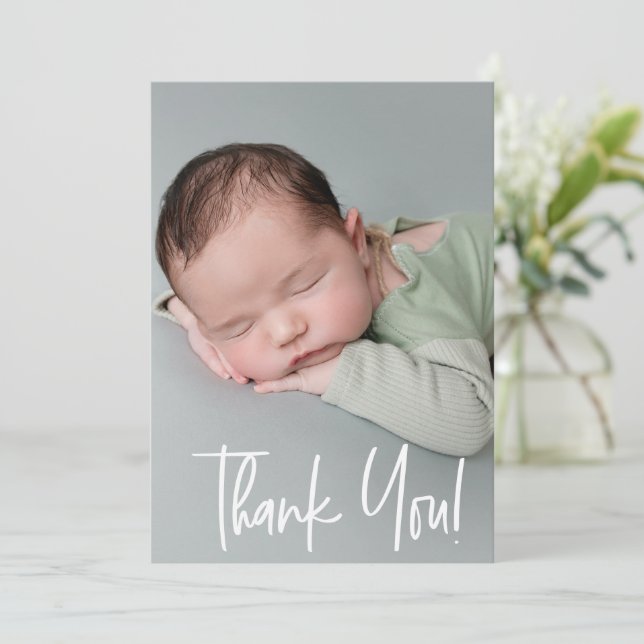 Niño Nacido Anuncio bebé Ducha Gracias (Anverso de pie)