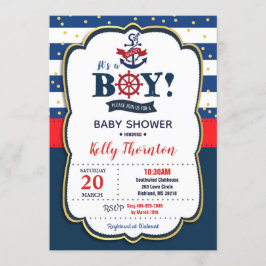 Niño Náutico de invitaciones a Baby Shower