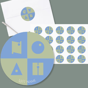 Niño niño de 4 letras nombre etiqueta Pegatina