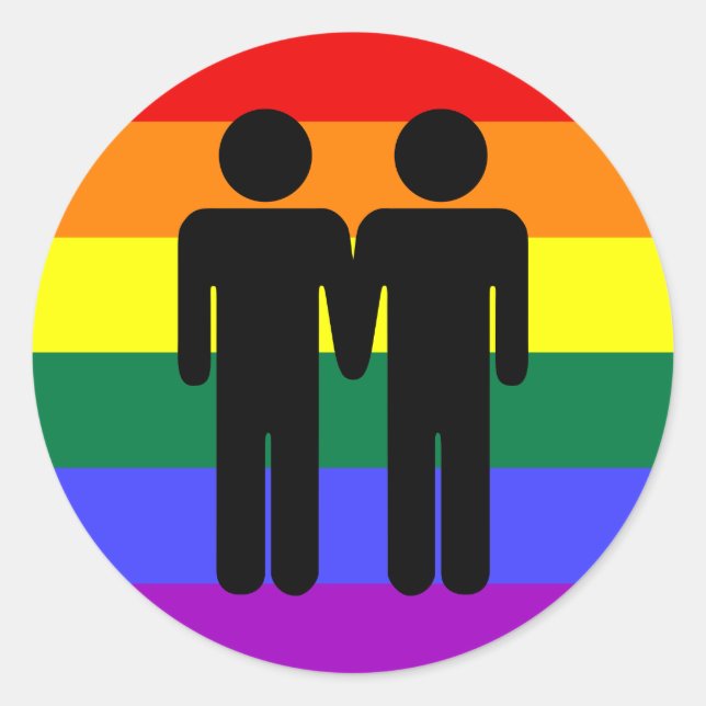 Niño + niño Pegatina arcoiris (Anverso)