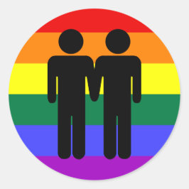 Niño + niño Pegatina arcoiris