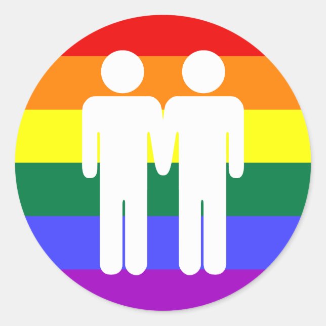 Niño + niño Pegatina arcoiris (Anverso)