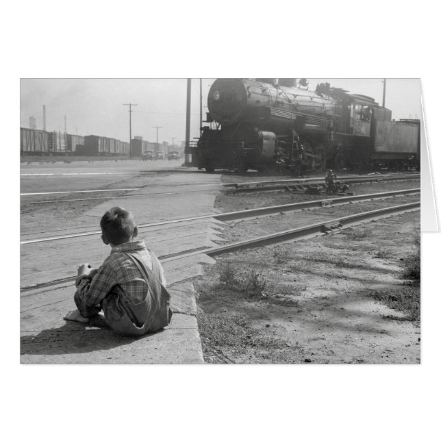 Niño observando trenes, 1939 (Anverso (Horizontal))