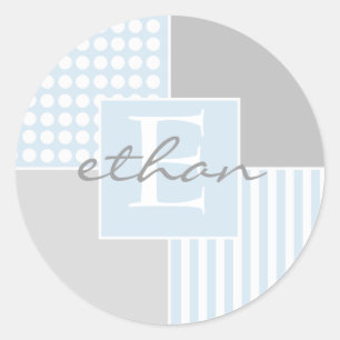 Niño Pegatina moderno azul