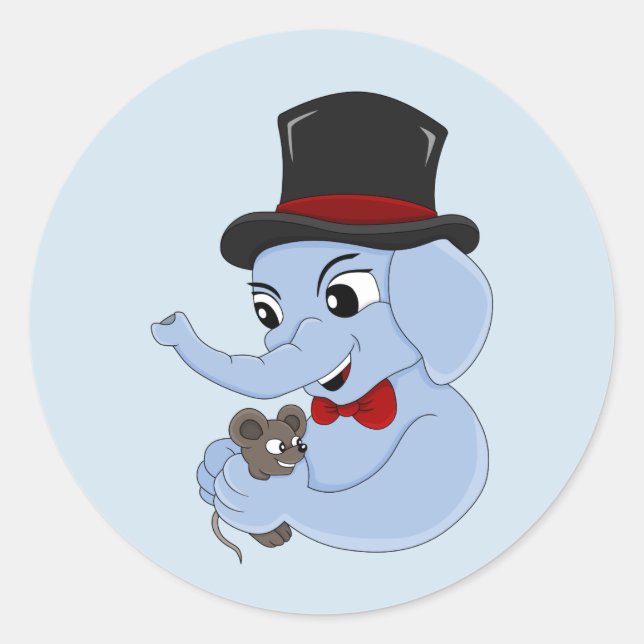 Niño personalizado de elefante lindo pegatina redo (Anverso)