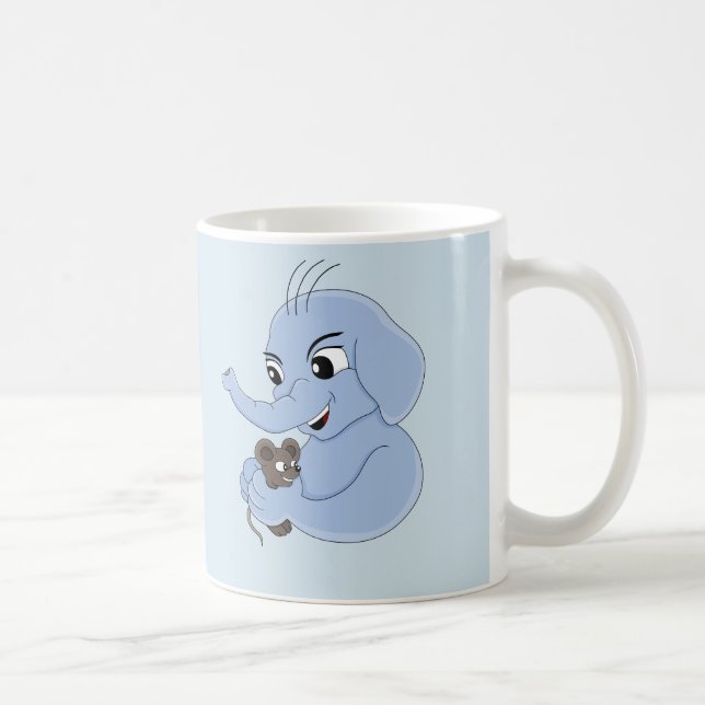 Niño personalizado de elefante lindo taza de café (Derecha)