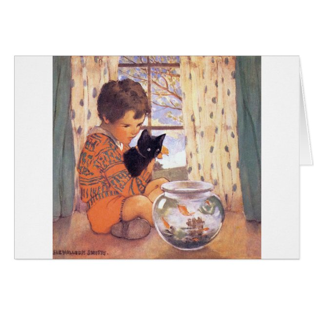 Niño sosteniendo un gato negro, Jessie Willcox Smi (Anverso (Horizontal))