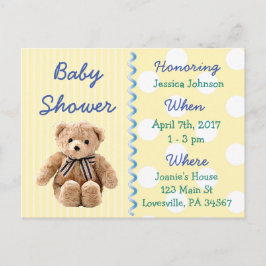 Niño Teddy Bear Invitación a Baby Shower