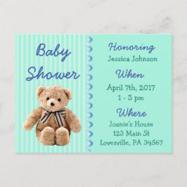 Niño Teddy Bear Invitación a Baby Shower