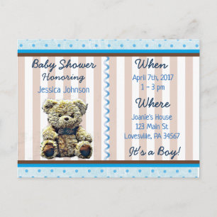 Niño Teddy Bear Invitación a Baby Shower