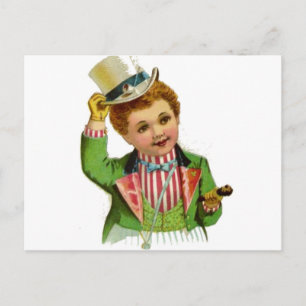Niño Tío Sam Julio 4 Arte De Postales Vintage