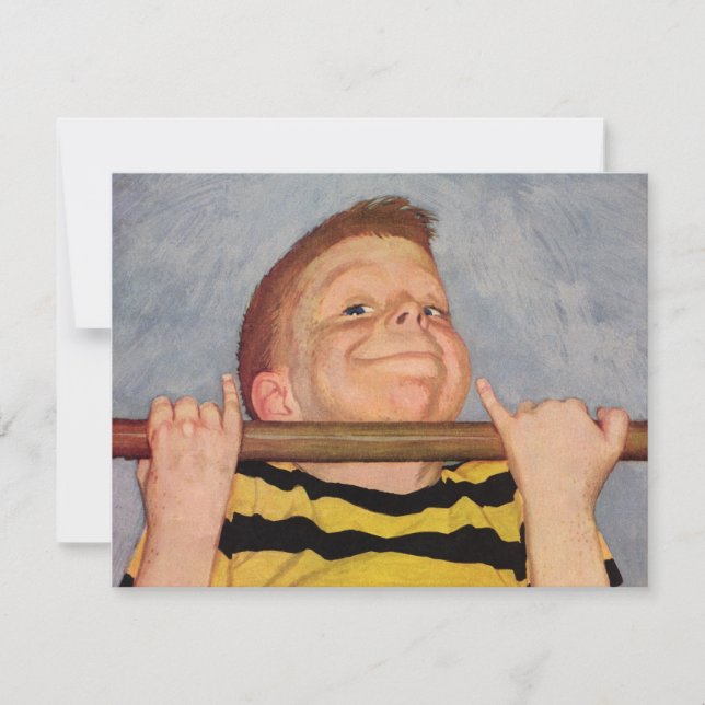 Niño ventilado haciendo ups de estaño, fitness y e (Anverso)