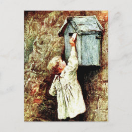Niño victoriano envía una postal