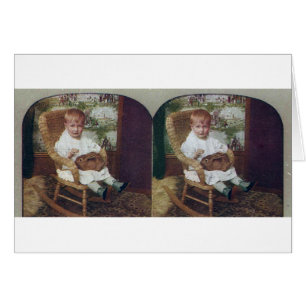 Niño y conejo vintage