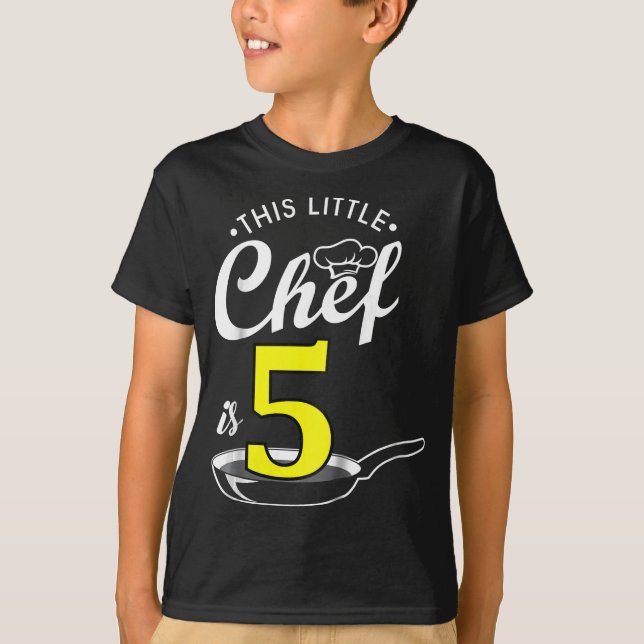 niños 5 chicas de cumpleaños chef camiseta para ni (Anverso)