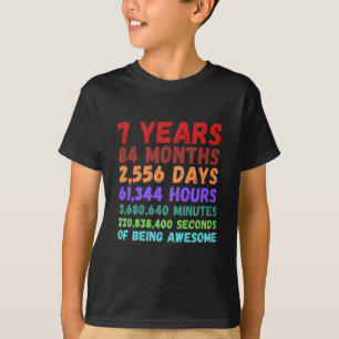 Niños 7 cumpleaños 7 años de edad camiseta retro v