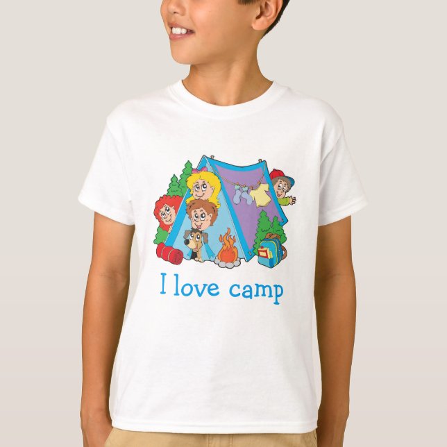 Niños a los que amo la camiseta del campamento (Anverso)