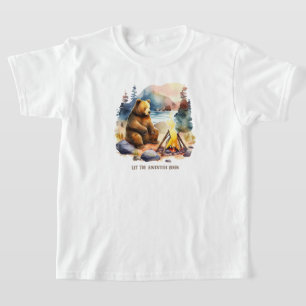 Niños acampando camiseta
