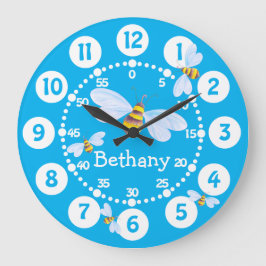 Niños adorables abejas de burbuja reloj de pared a