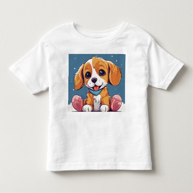 Niños adorables juguetón perro diseño de camiseta (Anverso)