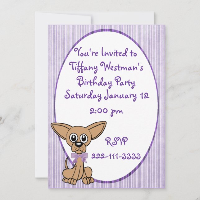 Niños adorables para perros invitaciones de cumple (Anverso)
