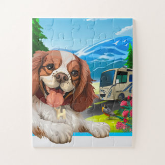 Niños adorables puzzle Happy Cavalier Puppy