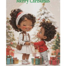 Niños Afroamericanos Feliz Navidad