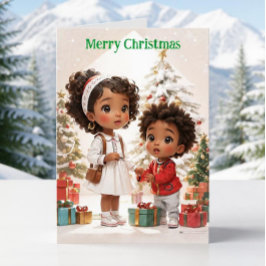 Niños Afroamericanos Feliz Navidad