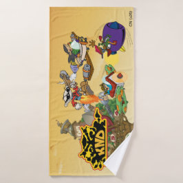 ¡Niños al lado de las estaciones de BATALLA! Toall