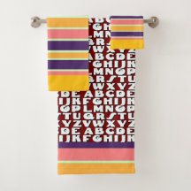 Niños Alphabet Rainbow Stripes Brown