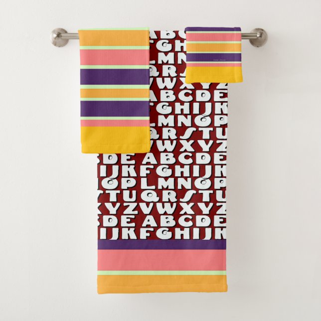 Niños Alphabet Rainbow Stripes Brown (In situ)