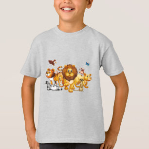 Niños amigos animales de camiseta