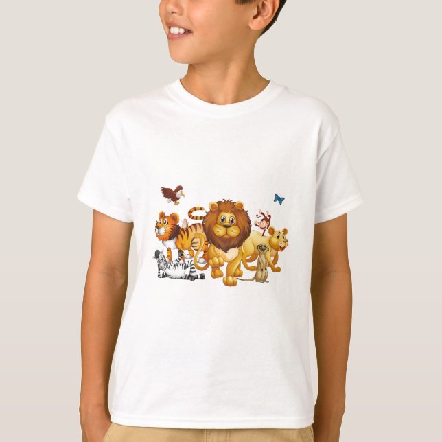 Niños amigos animales de camiseta (Anverso)