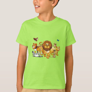 Niños amigos animales de camiseta
