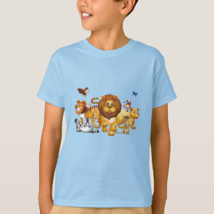 Niños amigos animales de camiseta