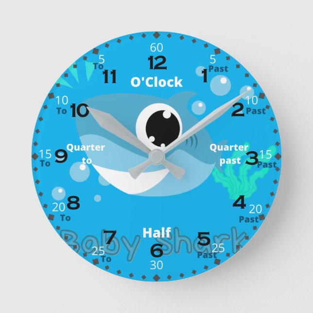Niños aprendiendo reloj de pared acrílico (Anverso)