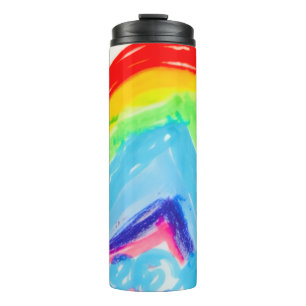 Niños arco iris liviano Botella de agua de dibujo