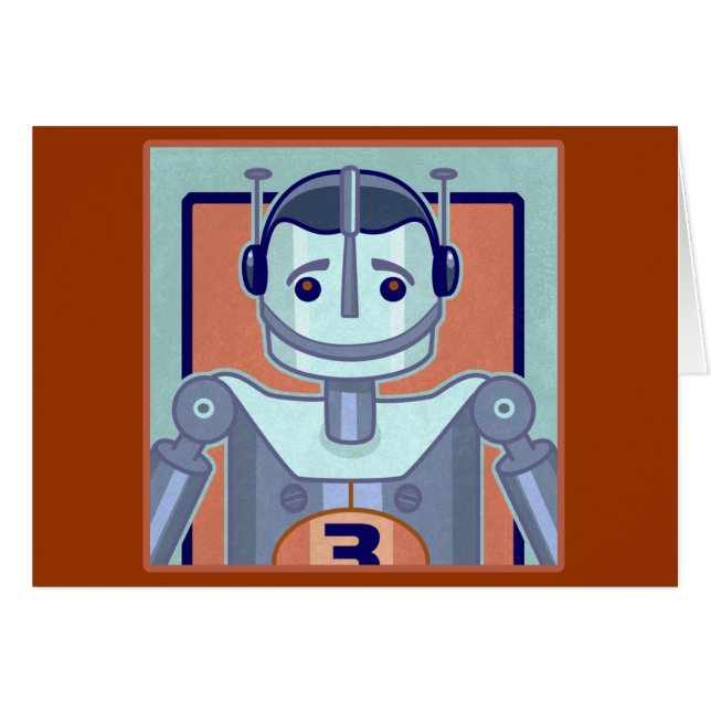 Niños azules retros del robot (Anverso (Horizontal))