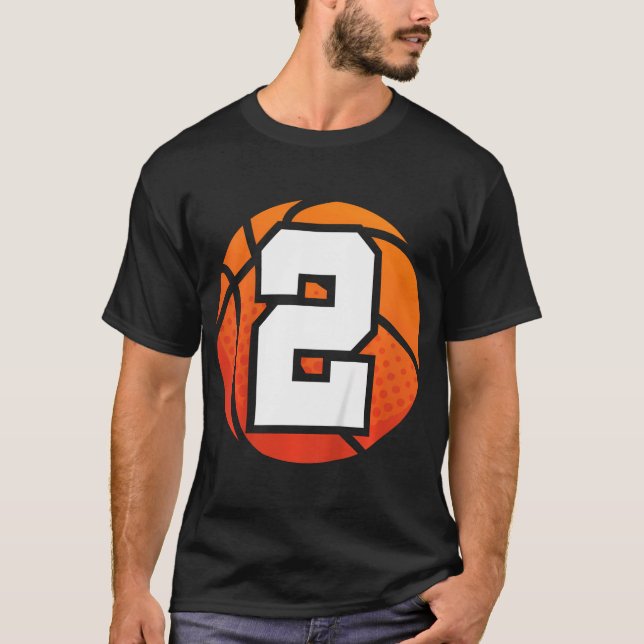 Niños Baloncesto Camisa De Cumpleaños Número 2 Por (Anverso)
