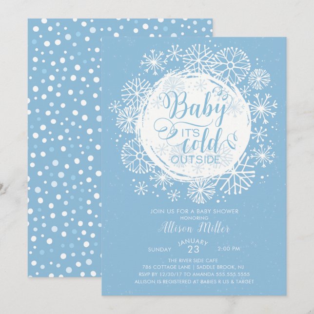 Niños Bebé hace frío fuera de la invitación (Anverso / Reverso)
