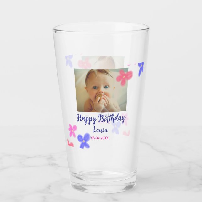 Niños bebé primer cumpleaños añadir fecha añadir f (Anverso)