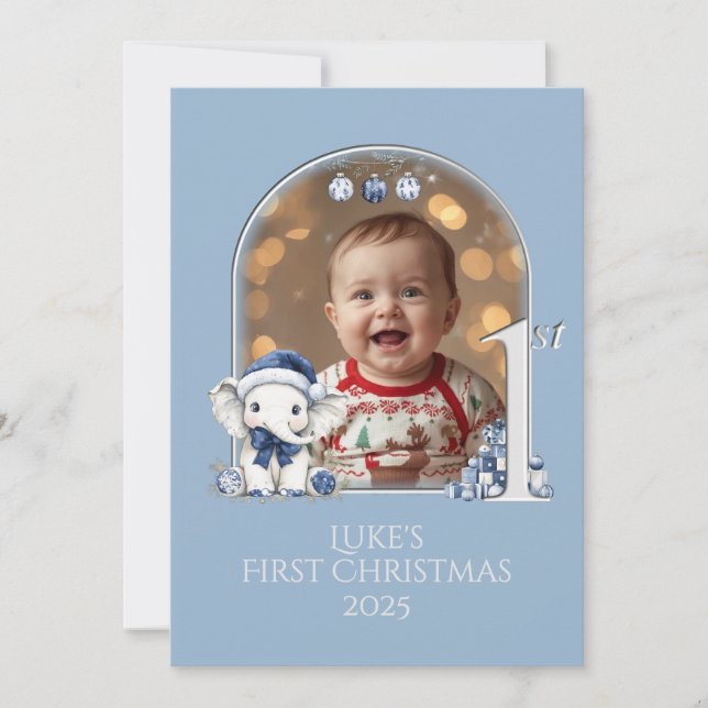 Niños bebés Primera fotografía de Navidad Plano** (Anverso)
