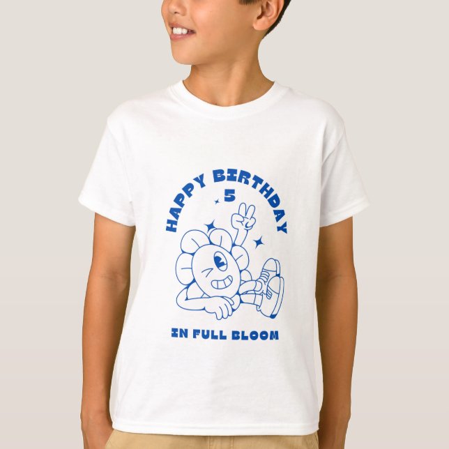 Niños Camiseta Básica feliz cumpleaños en pleno fl (Anverso)