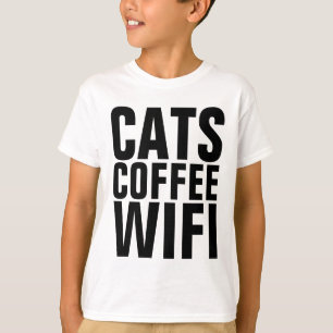 NIÑOS Camisetas CAT, CAFÉ CATS WIFI
