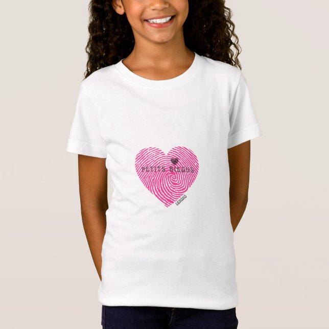 Niños camisetas corazonan a petit franceses bisous (Anverso)