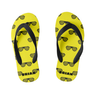 Niños Chanclas de playa amarillas personalizadas para ni