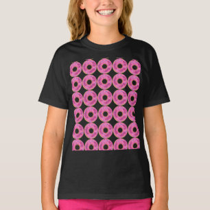 Niños chicas Camisetas de donuts rosados divertida